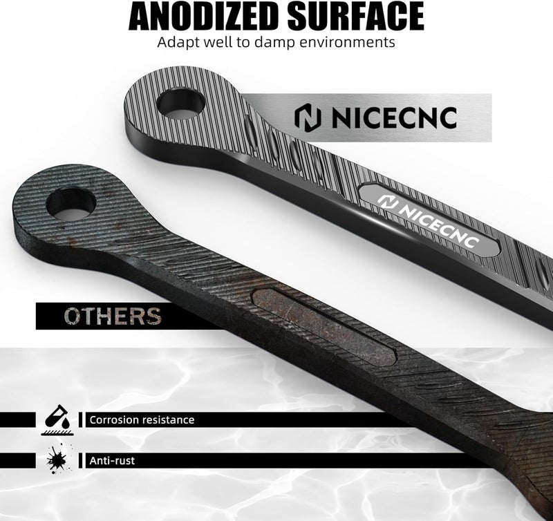NICECNC Motorcycle Lowering Linkage Drop Link Lower 1.5in/38mm Compatible with Yamaha Tenere 700 /XTZ700 2019-2024, Tenere 700 Rally Edition 2020-2024, BW3-2217M-00-00, Aluminum, CNC, Black - Image 4